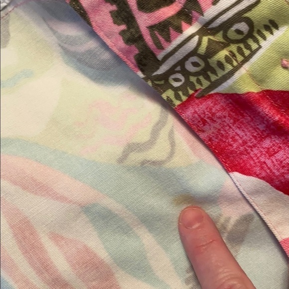 Erin London jacket button down multicolor long sleeve pockets stretchy Sz large - Picture 10 of 10